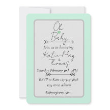 Baby shower invite arrow
