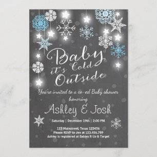 Baby Shower invite Baby it's cold outside Boy