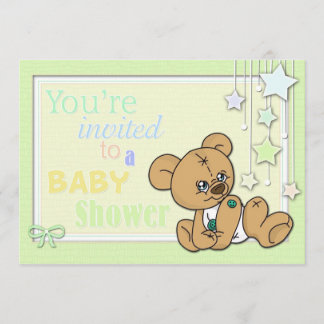 Baby Shower Invite- Button Bears Invitation