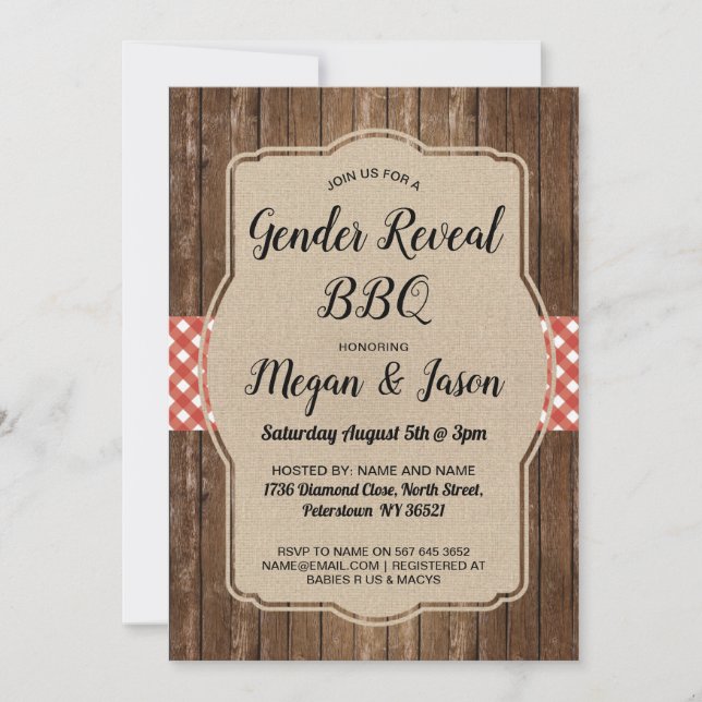 Baby Shower Invite Couples BBQ Gender Reveal (Front)