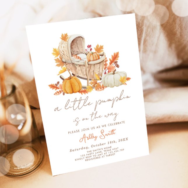 Baby Shower Invite Little Pumpkin Fall Autumn (Creator Uploaded)