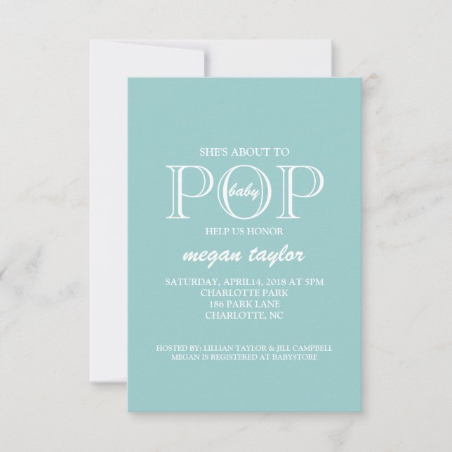 Baby Shower Invite | POP |blu (Front)