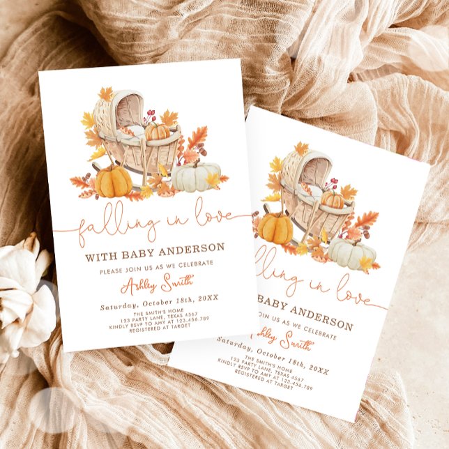 Baby Shower Invite Pumpkin Falling in Love Autumn (Creator Uploaded)