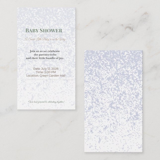 Baby Shower Invite | Teddy Bear & Elephant Card (Front/Back)