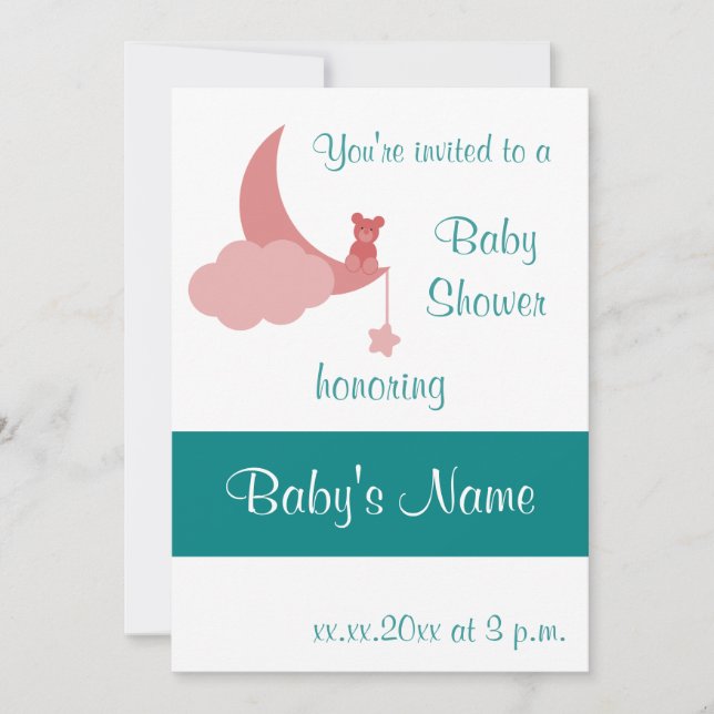 Baby Shower Invite Template - For female (Front)