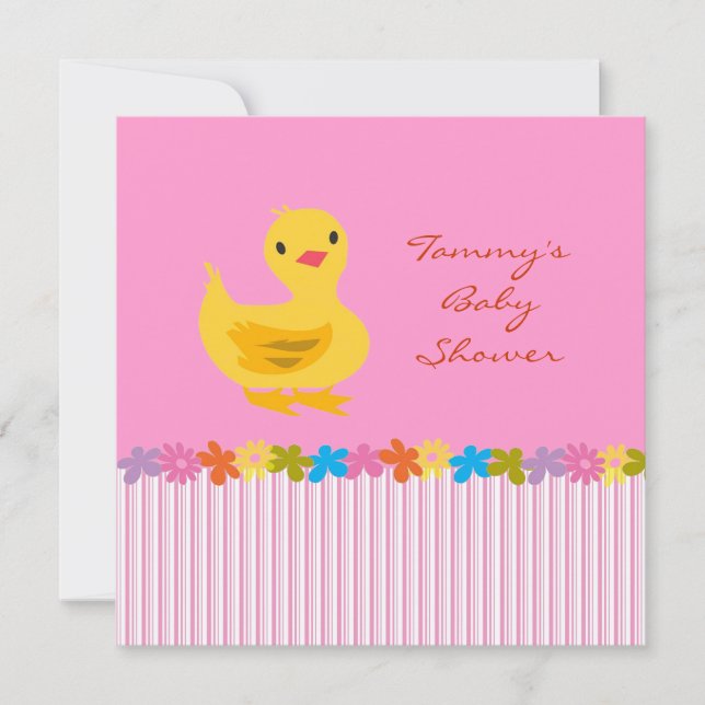 Baby Shower Invite with Cute Duckling (Front)