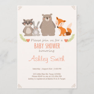 Baby Shower invite Woodland Animals Forest
