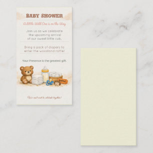 Baby Shower Invite   Woodland Diaper Raffle Card