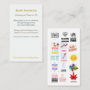 Baby Shower Invite Woodland Diaper Raffle Card