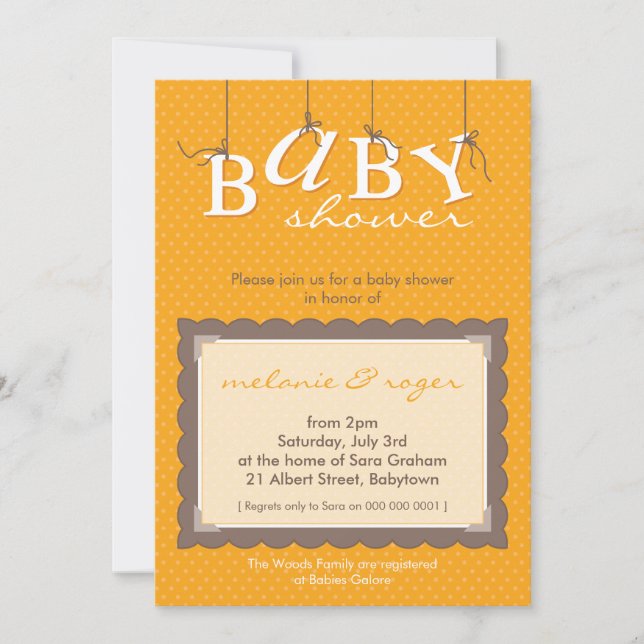 BABY SHOWER INVITES :: baby letters 1P (Front)