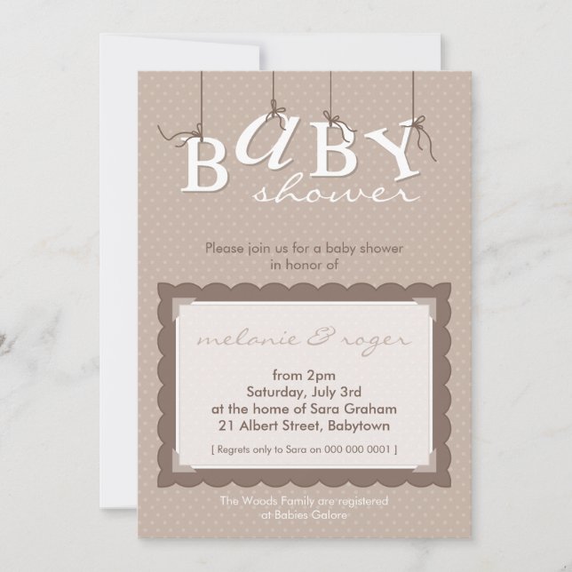 BABY SHOWER INVITES :: baby letters 3P (Front)
