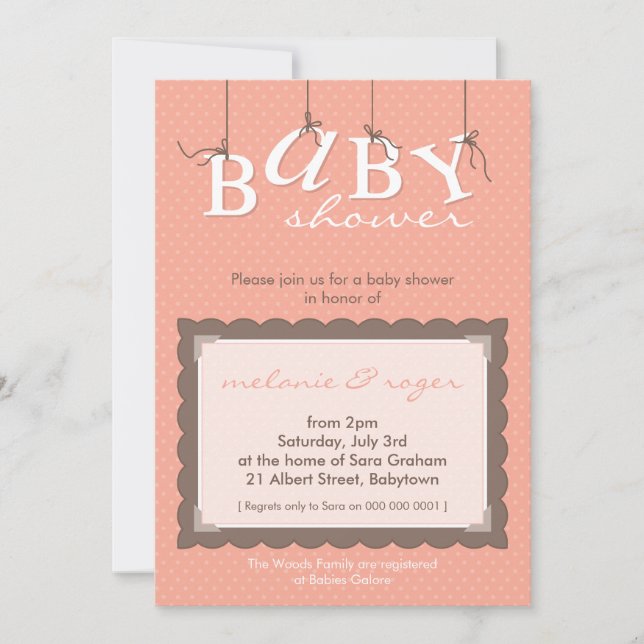 BABY SHOWER INVITES :: baby letters 5P (Front)