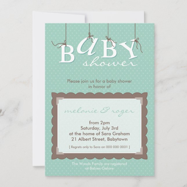 BABY SHOWER INVITES :: baby letters 6P (Front)