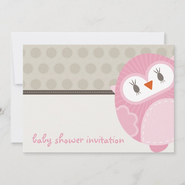 BABY SHOWER INVITES :: dancing owl 7L (Front)