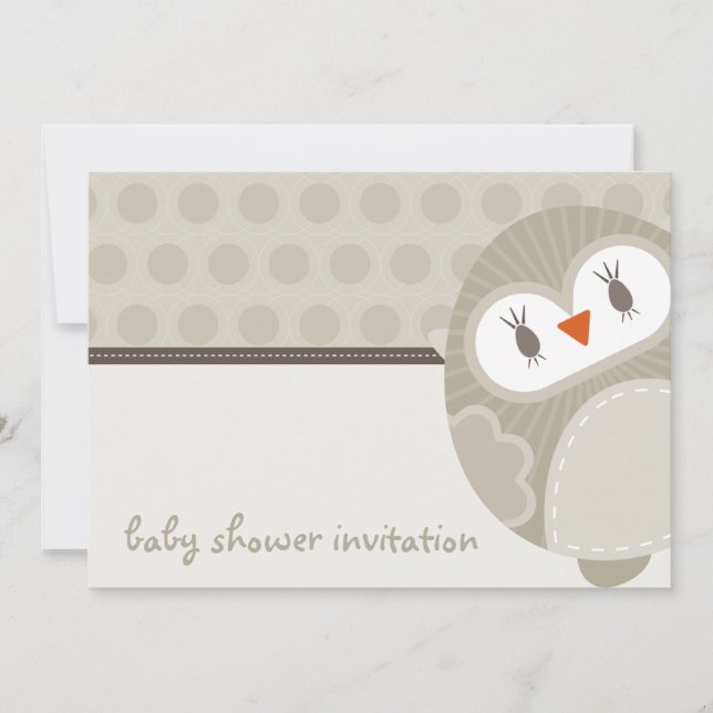 BABY SHOWER INVITES :: dancing owl 9L (Front)