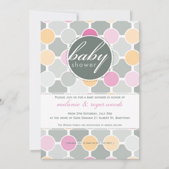 BABY SHOWER INVITES :: fizzy spots 3P (Front)