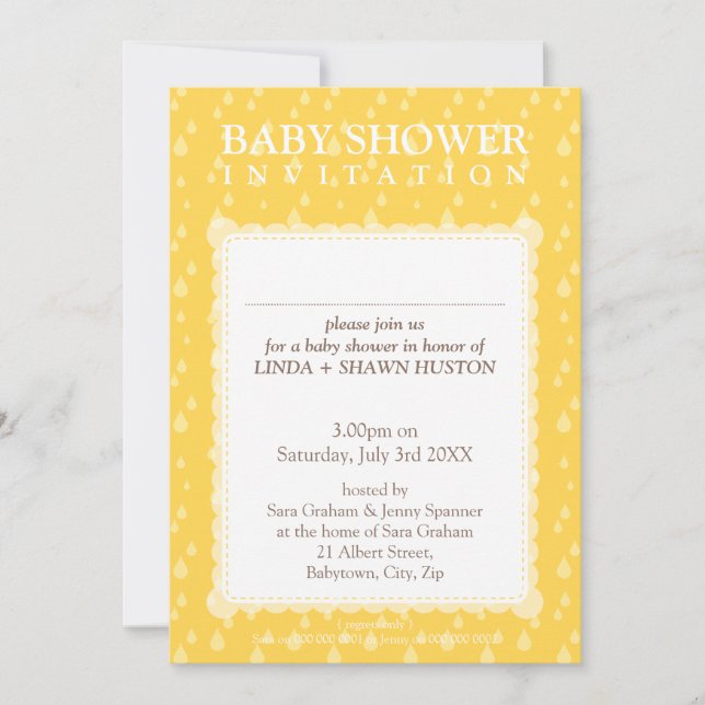 BABY SHOWER INVITES :: rain drops 10P (Front)