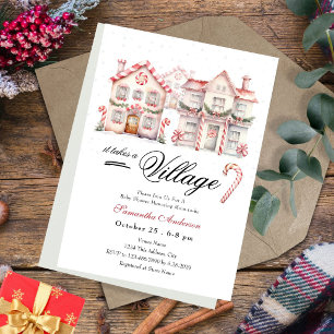 Baby Shower It Takes a Village Winter Invitation