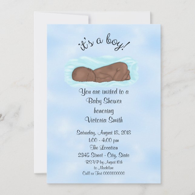 Baby Shower It's A Boy Baby Boy Ethnic Invitation (Front)