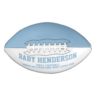 Baby Shower It's A Boy Sports Blue White First Football