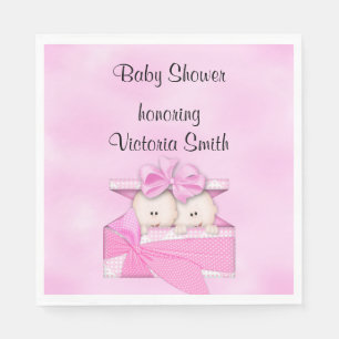 Baby Shower It's Twins Girl Napkin