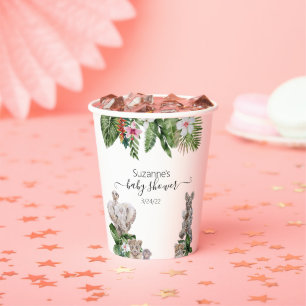 Baby Shower jungle Animals Safari tropical Paper Cups