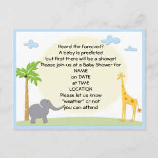 baby Shower Jungle Postcard Invitation