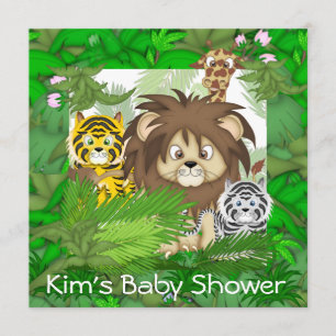 BABY SHOWER Jungle ZOO Invitations NEUTRAL