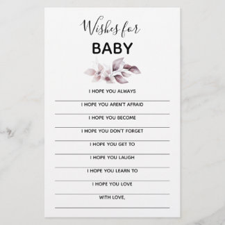 Baby Shower Keepsake - Wishes for Baby