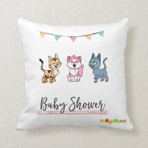 Baby shower - kittens throw pillow