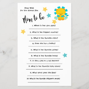 Baby Shower Lion How well you know the card