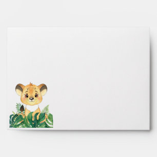  Baby Shower Lion Jungle Watercolor  Envelope