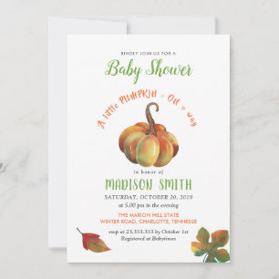 Baby Shower Little Pumpkin Is On The Way Invitation