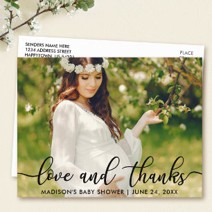 Baby Shower Love and Thanks Photo Postcard