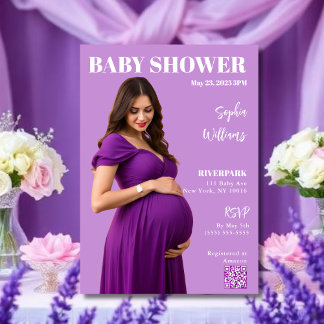 Baby Shower Magazine Cover Invitation