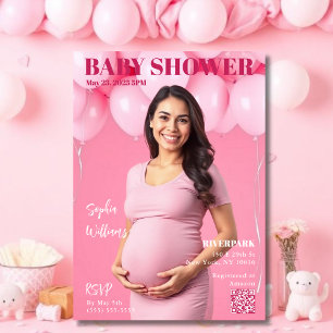 Baby Shower Magazine Cover Invitation