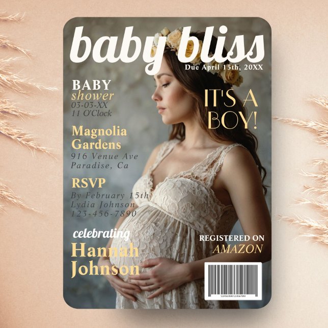 Baby Shower Maternity Magazine Cover Invitation (Creator Uploaded)