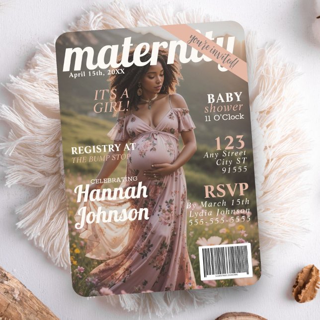 Baby Shower Maternity Magazine Cover Invitation (Creator Uploaded)