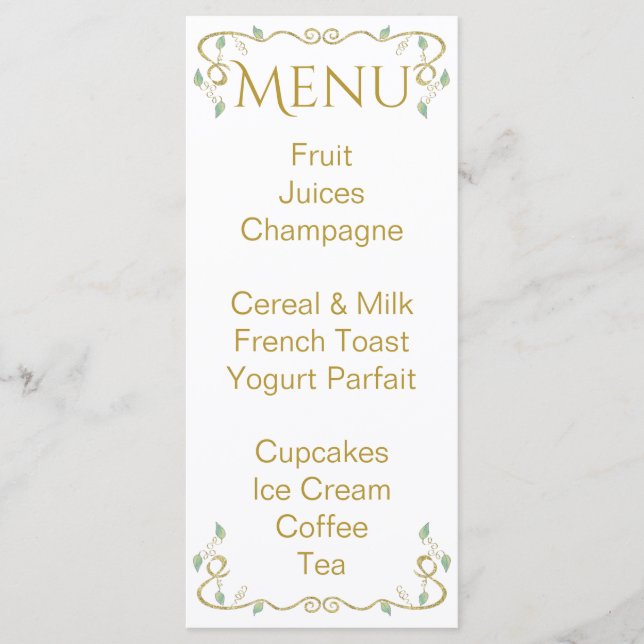 Baby Shower Menu "Castle in the Sky" (Front)