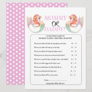 Baby Shower Mermaid Under the sea. Mummy or Daddy Invitation