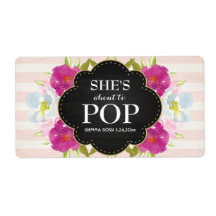 Baby Shower Mini Champagne Label Girl
