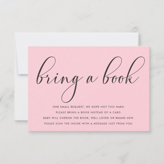 Baby Shower Minimalist Bring a Book Insert Card (Front)