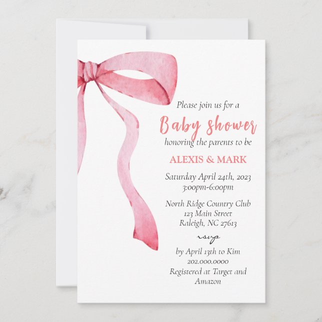 Baby Shower Minimalist Invitation  (Front)