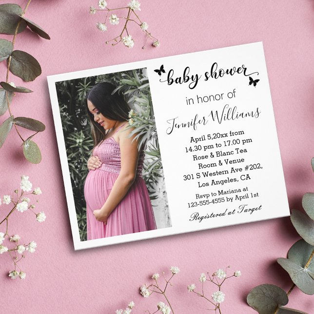 baby shower minimalist modern photo invitation flyer (Creator Uploaded)
