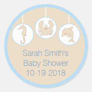 Baby Shower "Mobile/Cream" Stickers 1 1/2" or 3"