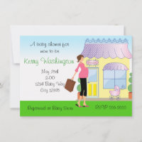 Baby Shower Mod Mum Boutique Shopper Invitation