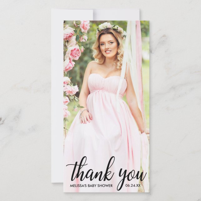 Baby Shower Modern Thank You Photo Card L (Front)