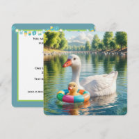 Baby Shower Mother White Duck and Duckling