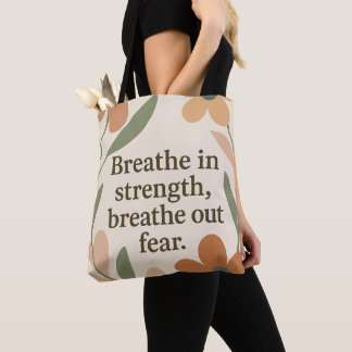Baby shower motivational quote Breathe In AI art Tote Bag