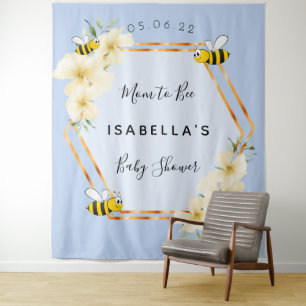 Baby Shower mum to bee  bumble bees blue boy Tapestry